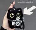Murcia可爱呆萌抱小鱼大眼黑猫挂件毛绒玩偶情侣包挂件创意小黑猫钥匙扣 实拍图