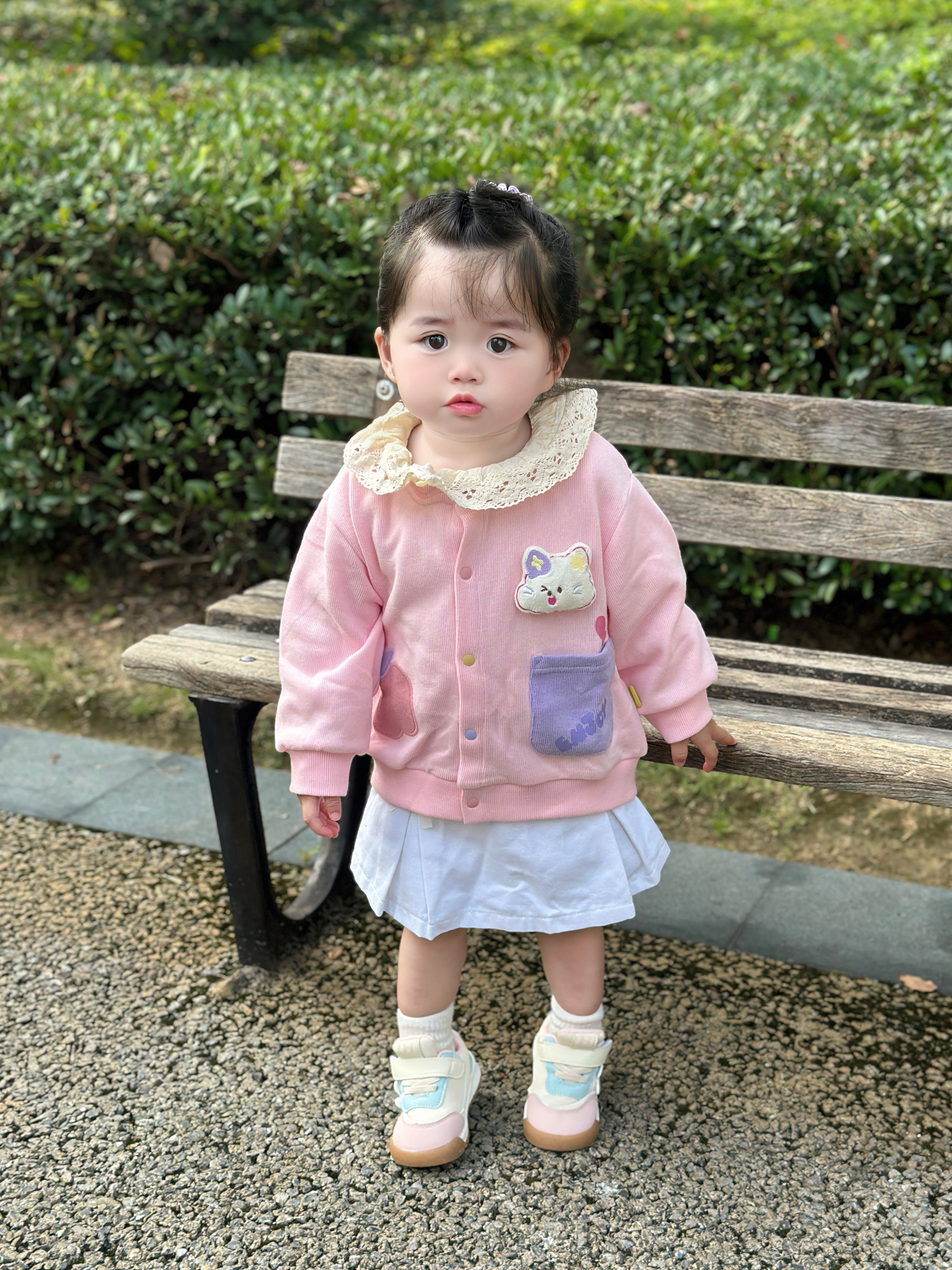 嘟嘟家儿童针织外套女童秋冬萌趣开衫外穿男童外衣柔软保暖宝宝衣服时尚 樱花粉 90 实拍图