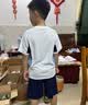 左西童装男童夏套装2026新款夏季儿童速干运动服A类短袖T恤两件套 白色 【A类面料 婴儿般呵护】 140 cm 实拍图