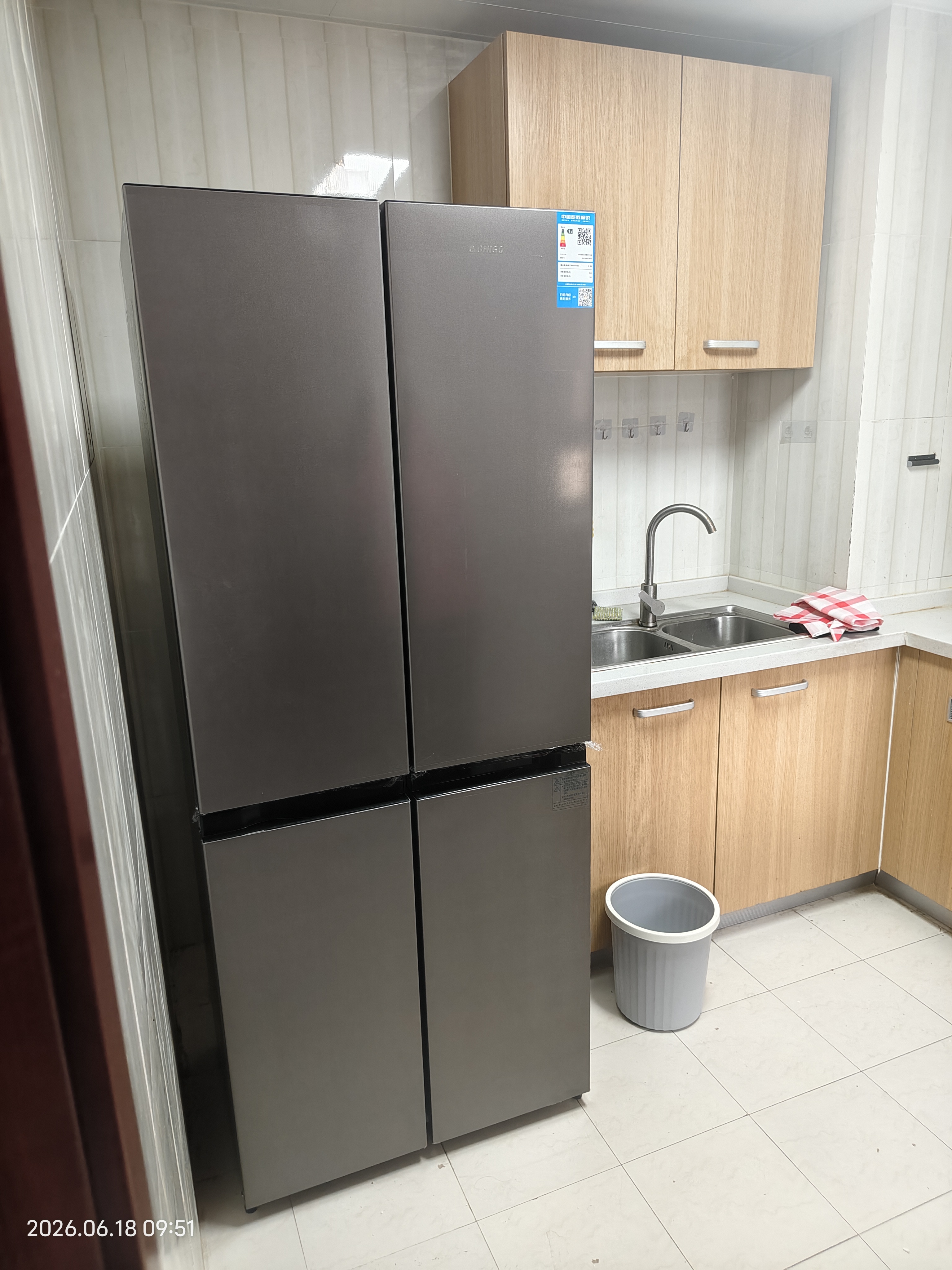 志高（CHIGO）冰箱风冷无霜458L双开门多门对开电冰箱一级能效家用大容量十字四门对开超薄嵌入式冰箱 【十字门】406升一级能效【直冷】 实拍图