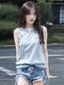 真维斯（Jeanswest）纯棉外穿背心女夏2026新款宽松时尚简约无袖t恤女圆领套头上衣服 实拍图