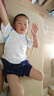 左西男童夏装套装2026新款儿童短袖套装夏季速干运动两件套 白色  140 实拍图