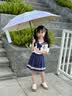 七麦麦三折晴雨伞儿童伞学生伞安全圆角太阳伞遮阳伞防晒伞男女孩雨伞粉 实拍图
