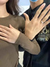MZMZ铂金戒指男pt950白金素圈结求婚情侣对戒情人节520礼物送女友 本地仓当/次日达-轻奢平面光面活口情侣戒指 实拍图