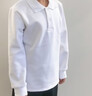 罗蒙儿童白色长袖polo衫男女童T恤打底衫学生班服校园服饰  白色 150 实拍图