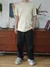 MARKLESS[7A抗菌]100%棉男士T恤210g全棉夏季顺滑短袖0635 奶油白 S 实拍图
