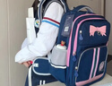 Edison爱迪生小学生书包女护脊护腰防下坠公主风蝴蝶结儿童背包2529-1s 实拍图