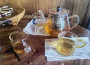 瓷牌茗茶具（cipaiming teaset） 透明玻璃茶具整套套装家用功夫茶壶茶杯会客泡茶器 透明把《八骏壶》6彩把杯 实拍图