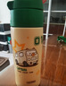 膳魔师儿童保温杯可替换三盖杯316L不锈钢水壶学生上学水杯600ml 绿 实拍图