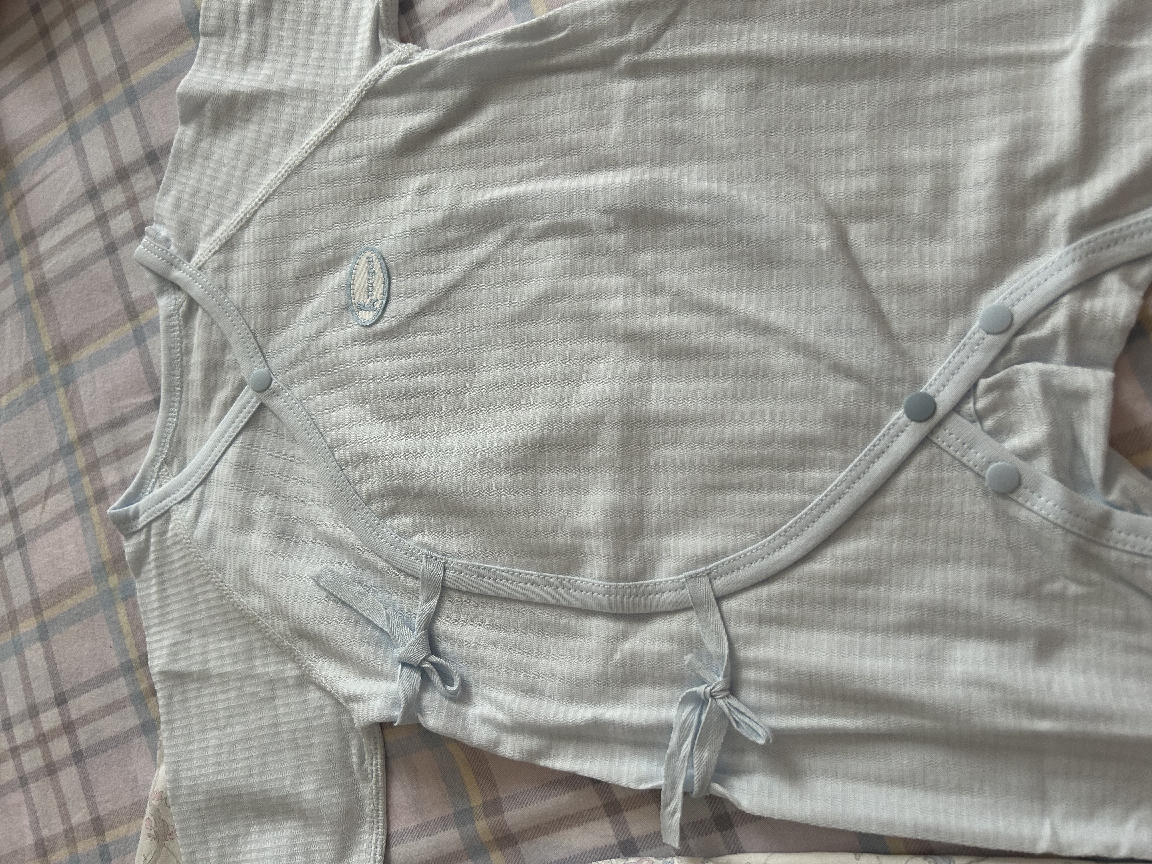 童泰（TONGTAI）婴儿连体衣夏季新生儿衣服宝宝家居内衣蝴蝶衣2件装 蓝色52cm 实拍图