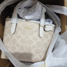 蔻驰（COACH） 女包奢侈品CITY迷你托特包女士斜挎手提包情人节520送女友礼物 沙黄色配白色CW032IMXDM 实拍图