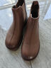百丽（Belle）柔软法式切尔西靴女商场同款羊皮通勤短靴A2V1DDD3 棕色-厚绒 37 (235mm) 实拍图