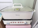 美的（Midea）电火锅电煮锅火锅专用锅超薄速沸分体式鸳鸯锅2-10人大容量多功能锅0氟钛陶分区控温多用途料理锅 8L 【0氟涂层丨2100W速沸】HGS352866 实拍图