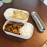 昌木子（CAMUZ）竹纤维饭盒 日式双层便当盒 可微波炉加热 密封上班族1200ML 白色 实拍图