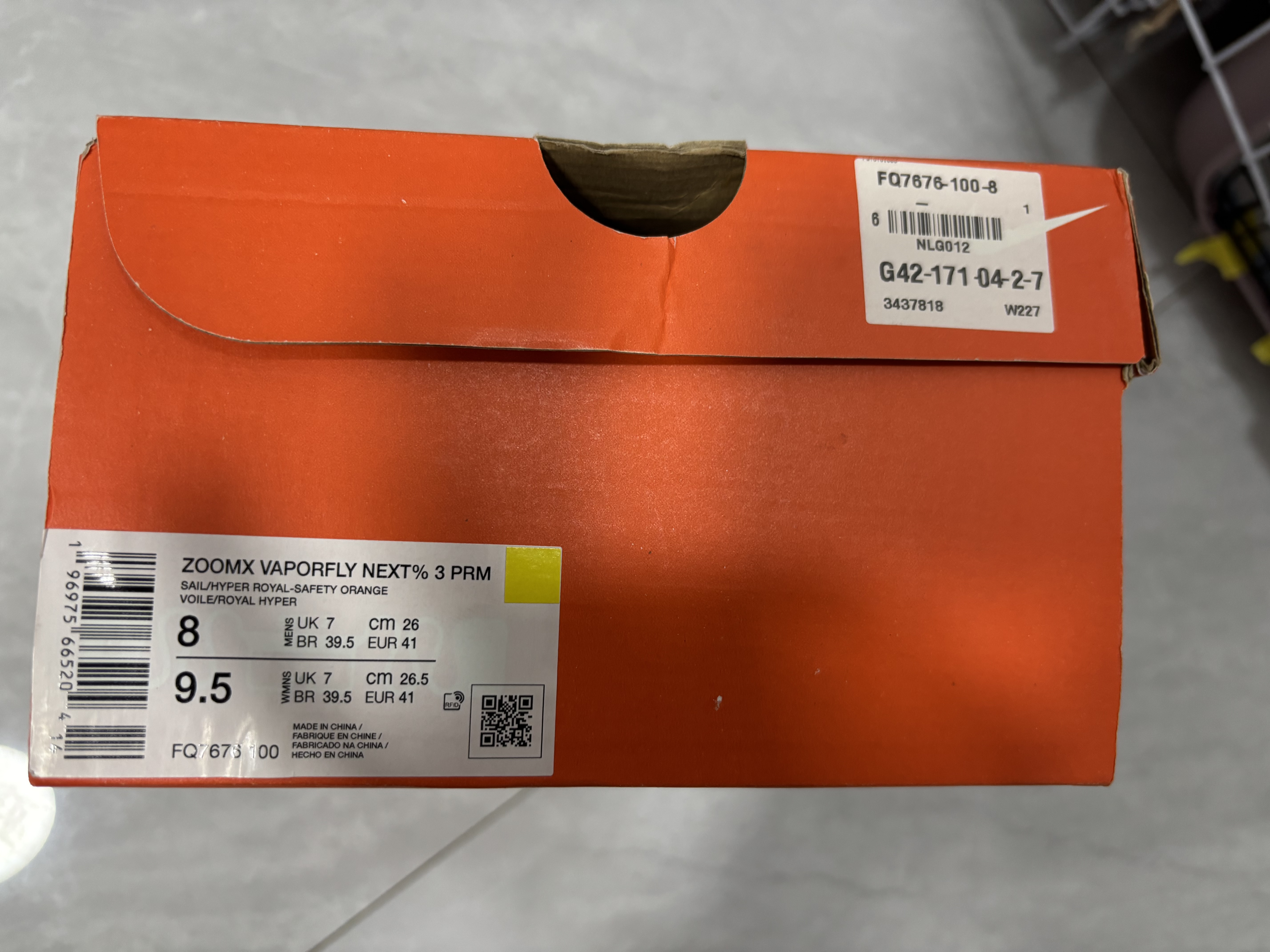耐克NIKE马拉松跑步鞋男碳板VAPORFLY NEXT 3运动鞋FQ7676-100白红41 实拍图