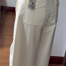 优衣库针织廓形长裤女装男装/常规款休闲裤裤子482287 486980 482287/01乳白色 M 实拍图