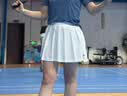 川崎（KAWASAKI）羽毛球女款针织短裙休闲运动防走光半身百褶裙A2755 白色 L 实拍图