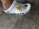 CROCS卡骆驰贝雅卡骆班洞洞鞋轻便耐磨拖鞋一脚蹬休闲鞋|205089 白/深蓝-126（含智必星） 44 (280mm) 实拍图