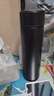 名创优品（MINISO）保温杯大容量女士高档男款便携车载学生泡茶水杯子砾岩黑495ml 实拍图