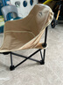 探露户外折叠椅子便携式超轻月亮椅露营沙滩椅钓鱼凳子靠背马扎 六层夹棉-加粗钢管月亮椅浅卡其 实拍图