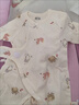 贝瑞加（Babyprints）宝宝连体衣2件装婴儿纯棉系带哈衣新生儿爬服亲肤柔软 绿66 实拍图