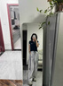 灿图美式双杠速干工装运动休闲裤女夏季高腰显瘦小个子阔腿直筒长裤子 月光灰 L 【建议100-120斤】 实拍图