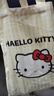 可爱风kitty帆布包手提袋单肩斜挎包夏季百搭通勤大容量新款挎包 kitty黄色（不带玩偶）无拉链 实拍图