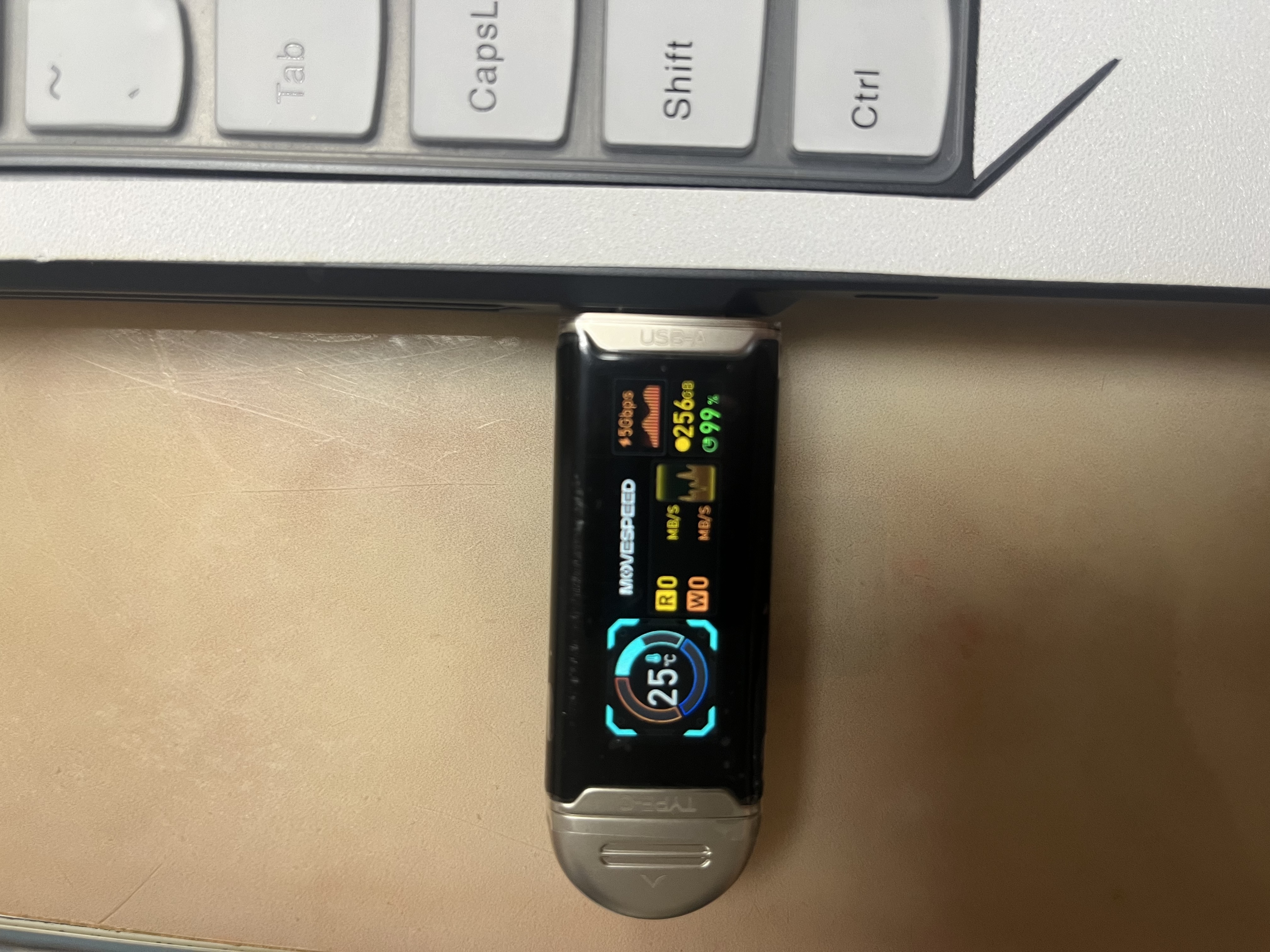 移速（MOVE SPEED）256GB 固态U盘Type-C/USB3.2双接口手机u盘千兆读写速度电脑两用优盘带屏显示实时容量 显眼包SU10 实拍图