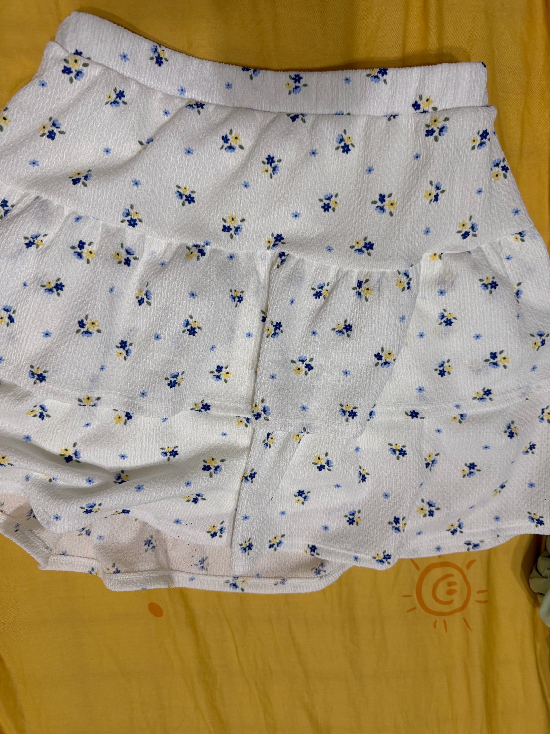 优衣库童装女童针织迷你裙裤短裙短裤半裙484924 01 乳白色 160 实拍图