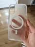 猩球卫士高级感防指纹适用Apple/苹果iPhone17磁吸光栅瓦楞手机壳超薄行李箱条纹保护套磨砂透明外壳白 实拍图