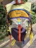 尤克达蒂（yookdd）登山包旅行包大容量男女多巴胺户外健身徒步背包双肩包女旅游轻便 轻便登山书包【黄配紫】 【不带挂件】 实拍图