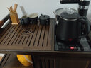 皇威马 移动茶桌家用小茶台竹木茶车茶几茶具套装自动烧水壶一体茶水柜 65长单抽单门+304防烫+黑陶 实拍图