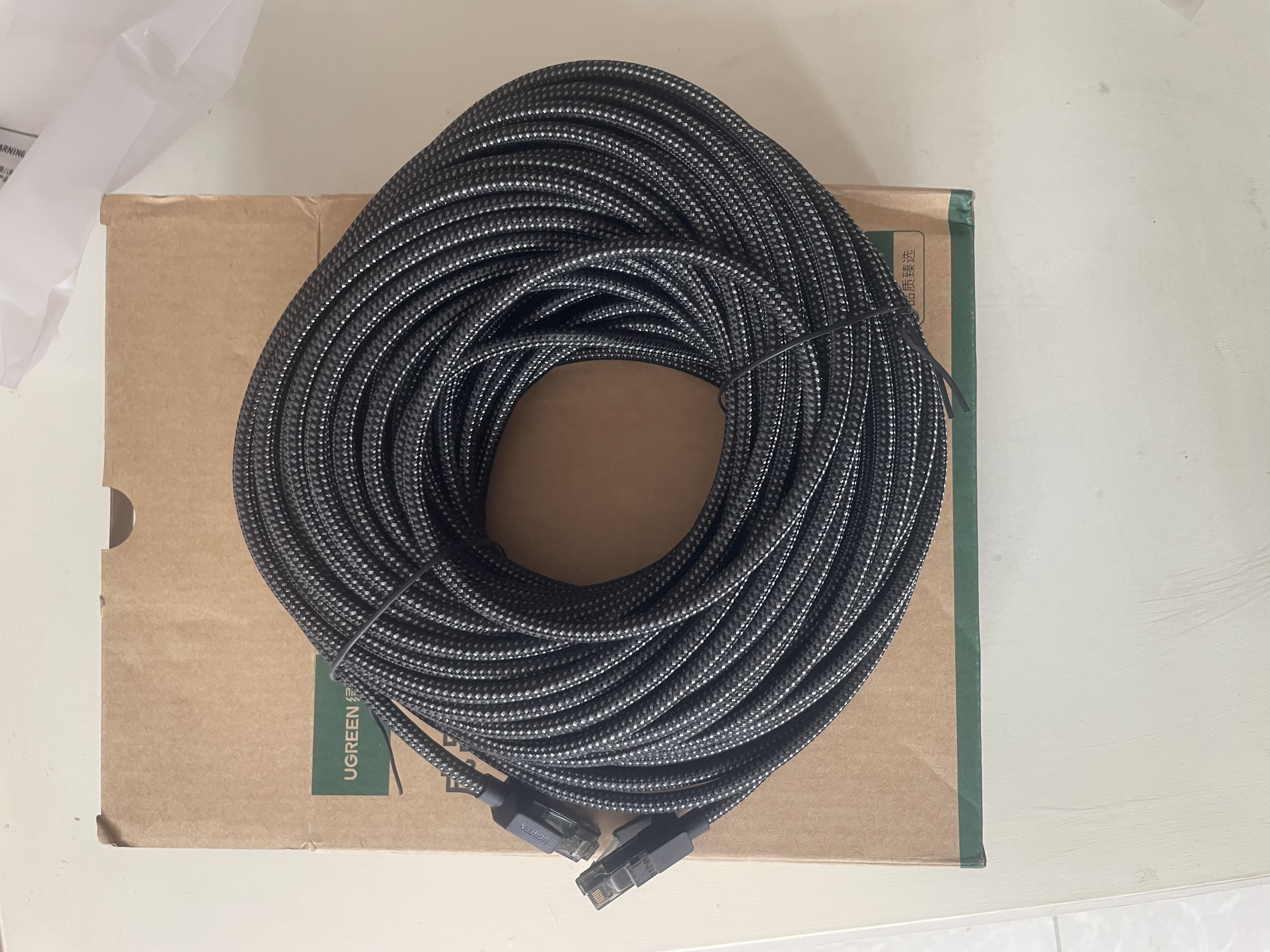 绿联超六类网线 CAT6A类纯铜万兆成品编织跳线 家用电脑网络连接双绞线带双接头兼容2.5g千兆30米35809 实拍图