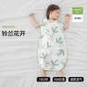 贝肽斯儿童纱布睡袋夏季薄款宝宝无袖背心睡衣防踢被子神器前4后2铃兰 L 实拍图