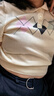 ELAND衣恋【青藤衫】100%棉毛衣女短袖菱格短款套头针织T恤26春夏新款 象牙白/白色(39)Ivory M /165 实拍图