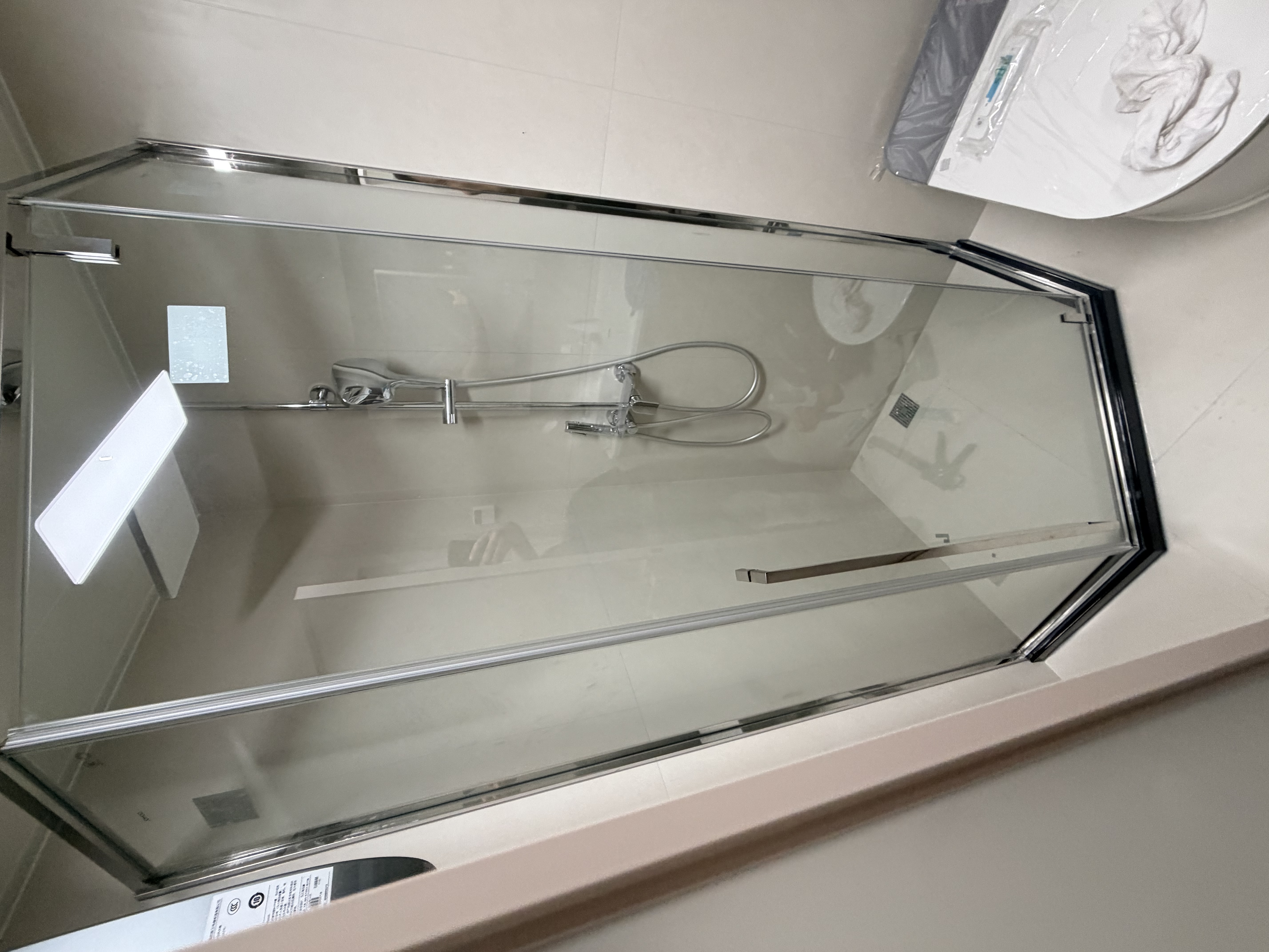九牧（JOMOO） 【定制】极窄钻石淋浴房一体式干湿分离淋浴隔断沐浴房赠石基E17 亮银型材（内外双开） 【光玻】900*900*2000mm 实拍图