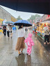 牧萌儿童雨衣分体套装男女童幼儿园防水雨裤宝宝雨披 粉小兔套装 L 实拍图