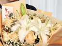 领香七夕情人节鲜花速递香槟玫瑰花束送女友老婆生日礼物全国同城配送 11朵香槟11朵白百合花束 实拍图