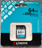 金士顿（Kingston）64GB SD存储卡 U3 V30 相机内存卡 高速sd卡大卡 4K超高清拍摄 读速200MB/s 实拍图