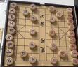紫湖中国象棋高档加厚榉木套装实木质大号60号雕花便携折叠式皮革棋盘 实拍图