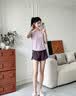 木林森（MULINSEN）跑步运动套装瑜伽服女休闲健身服普拉提短袖假两件短裤修身 实拍图