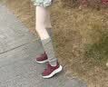 足力健老人鞋【送妈妈】中老年轻便散步休闲健步鞋2431380J 女 酒红 35 实拍图