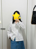 优衣库棉麻工装茄克女装男装/外套夹克通勤休闲百搭482273 486048 486048/01乳白色(条纹) XS 实拍图
