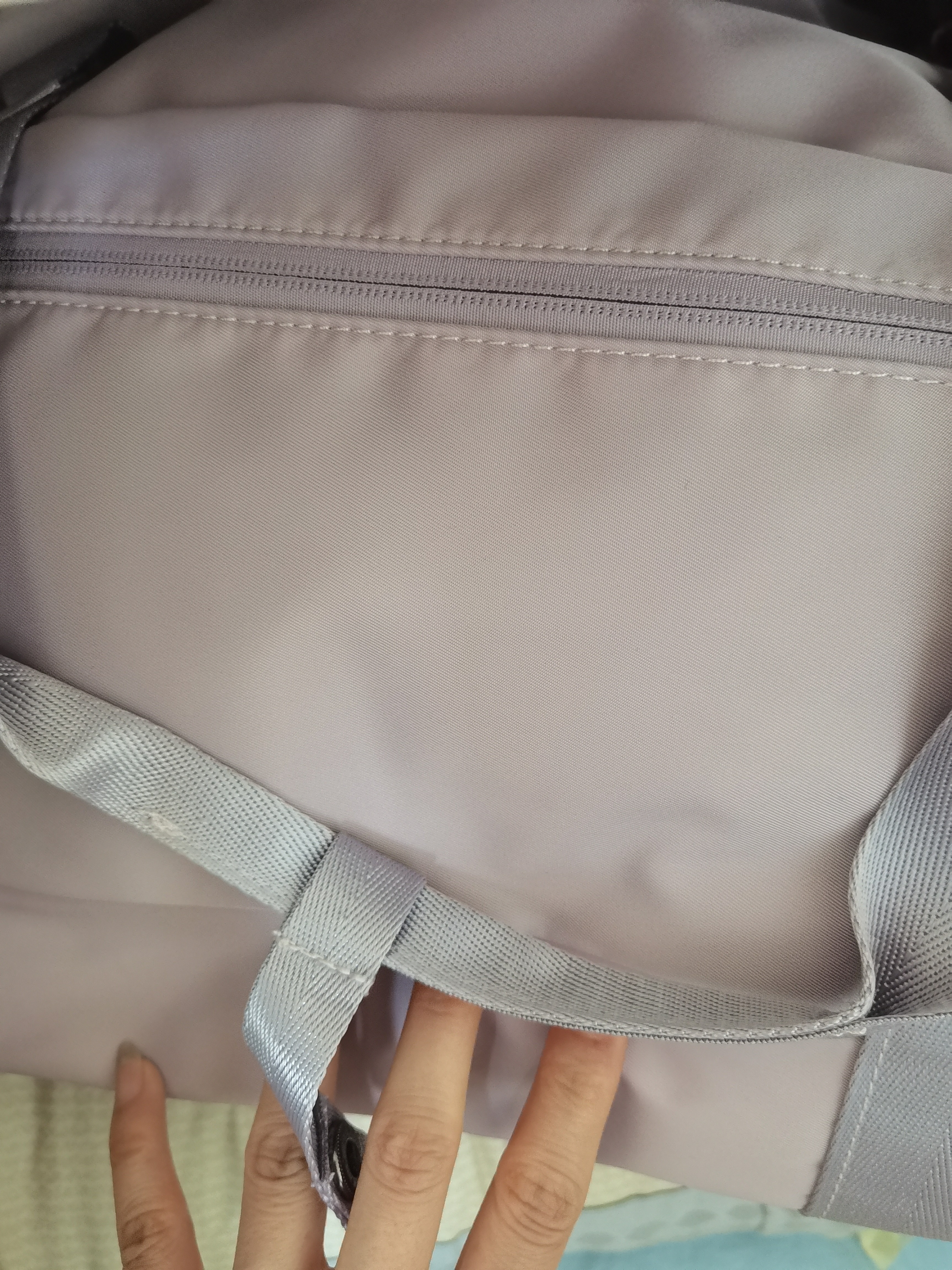 MOONMIX旅行包女短途旅游大容量行李包袋干湿分离运动健身包手提游泳包 丁香紫加大号 实拍图