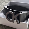 Calvin KleinJeans【父亲节礼物】男士真皮休闲ck双面字母带头牛皮革腰带皮带 003-太空黑 90cm 实拍图