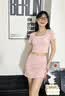 VICTORIATOURIST运动套装女瑜伽健身服跑步训练羽毛球两件套短裙美背上衣自带胸垫 实拍图