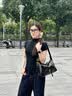 蔻一晚晴包包【明星同款】女士牛皮大容量通勤单肩斜挎hobo包生日礼物 实拍图