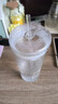 唯铭诺（WEIMINGNUO）玻璃杯大容量带盖吸管咖啡杯玻璃果汁杯办公室喝水杯子饮料杯茶杯 实拍图