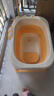 世纪宝贝（babyhood）维尼浴桶 儿童泡澡桶 宝宝加厚洗澡盆 婴儿游泳桶赠浴凳 304蓝 实拍图