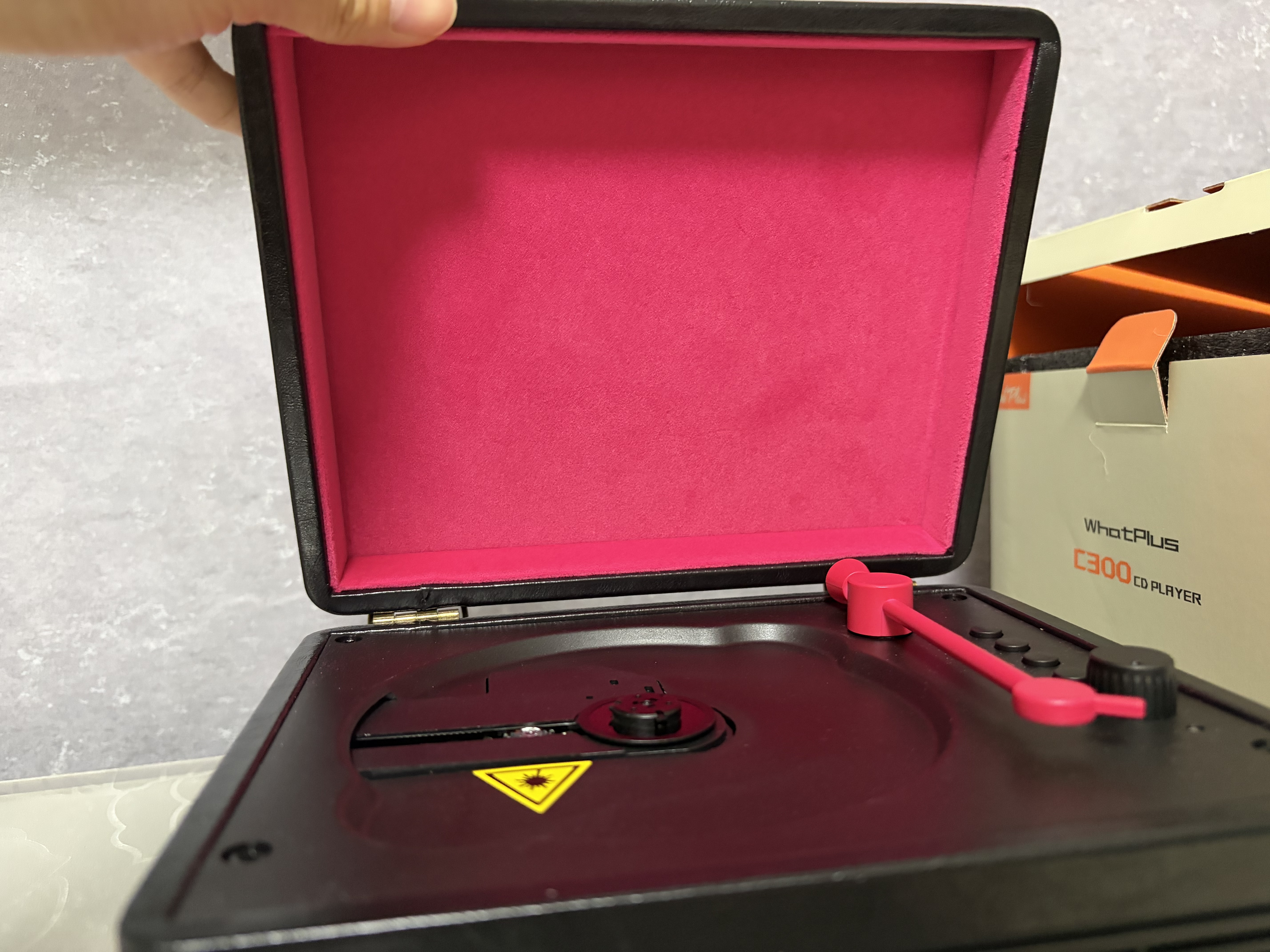 WHATPLUS问加 C300一体式CD机发烧友专辑播放器 复古CD播放机 唱片机造型 蓝牙音响 蓝牙cd机 礼物 黑粉2代 实拍图